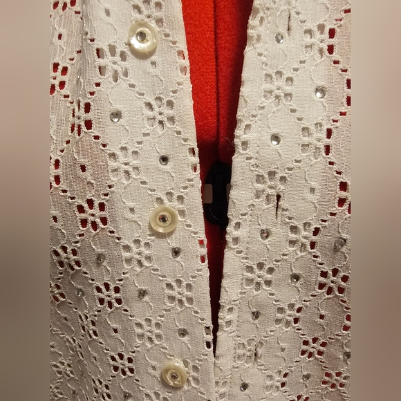 Vintage Oleg Cassini Eyelet Lace Blouse - Picture 3 of 6